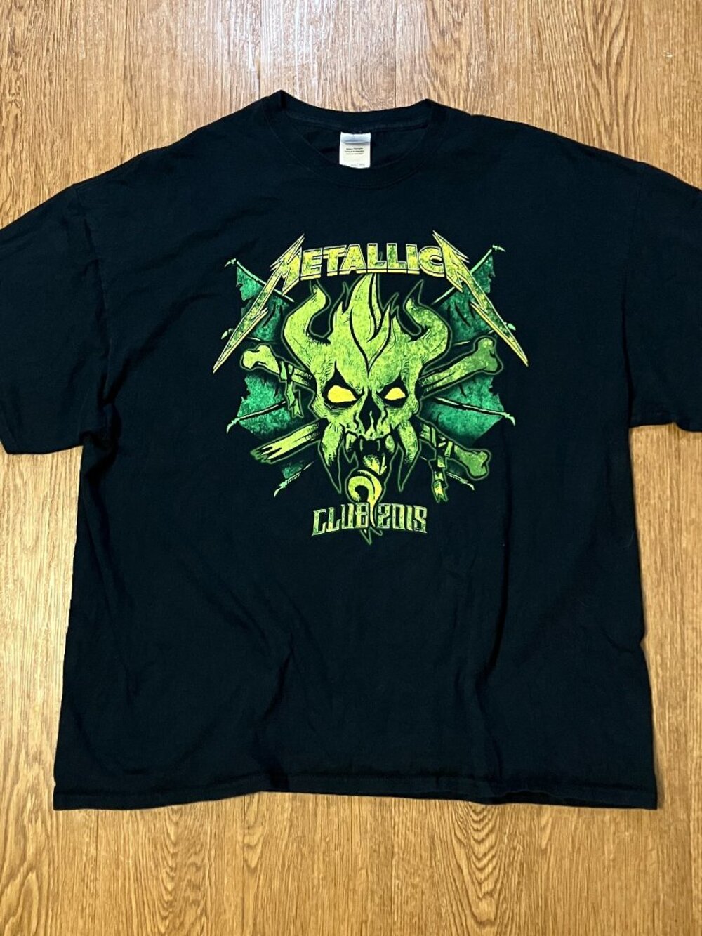 Metallica Club 2015 T Shirt Mens Black Green Fan Club Member Graphic Tee 2XL